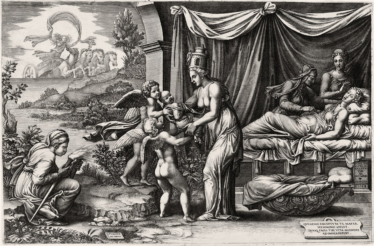 Allegorie van geboorte 1560, 1500 (1558) door Giorgio Ghisi
