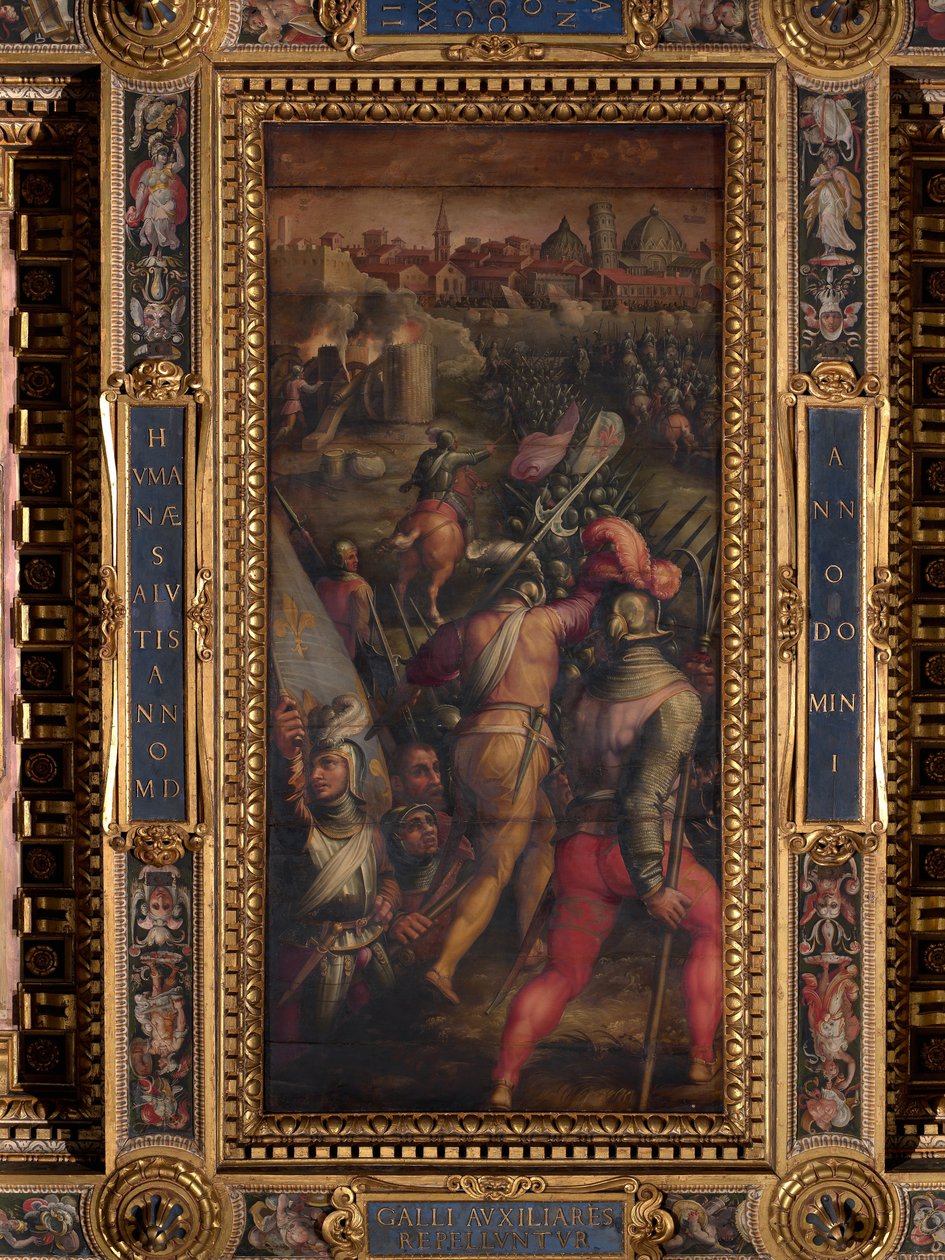 Slag bij Barbagianni, nabij Pisa door Giorgio Vasari
