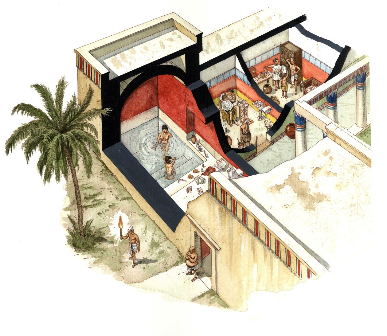 Egyptische oudheid: Egyptische baden en baden in de Hellenistische periode (4e-1e eeuw v.Chr.). door Giorgio Albertini