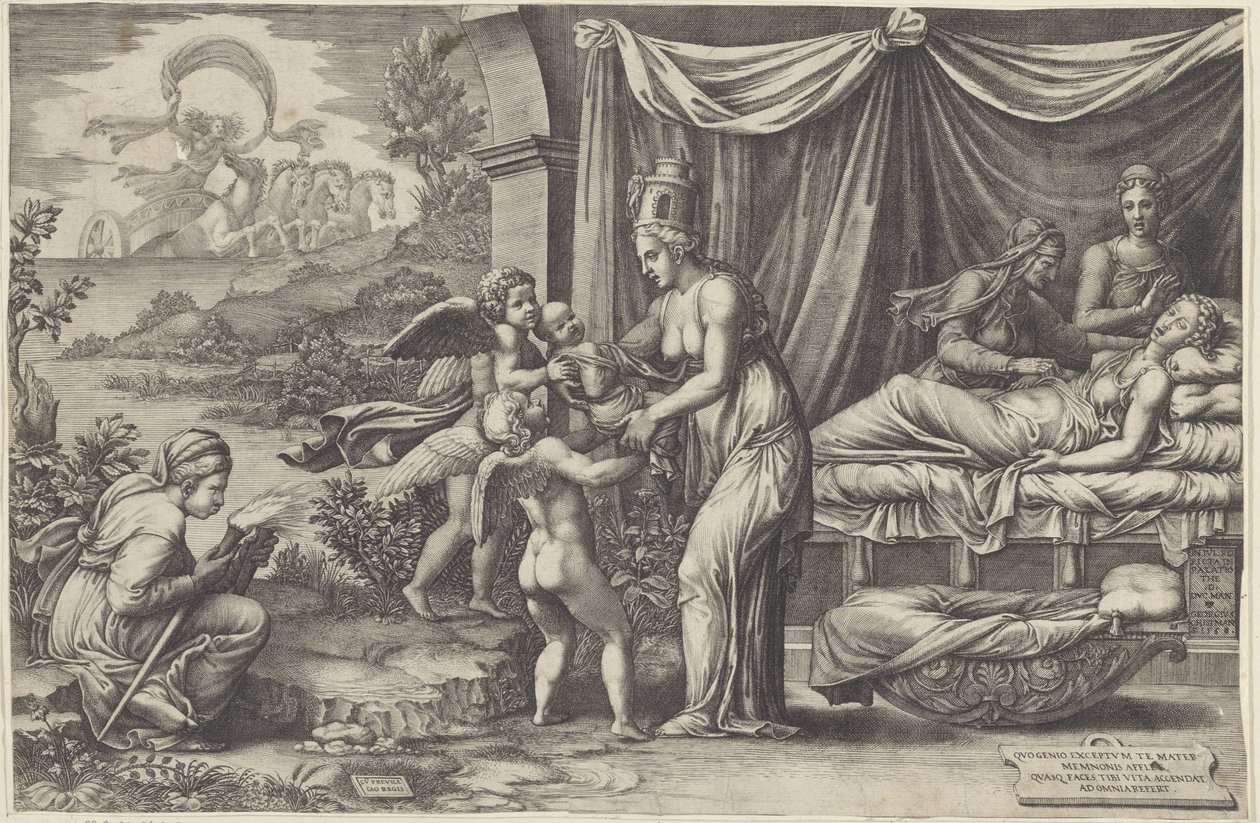 Allegorie op de Geboorte door Giorgio Ghisi