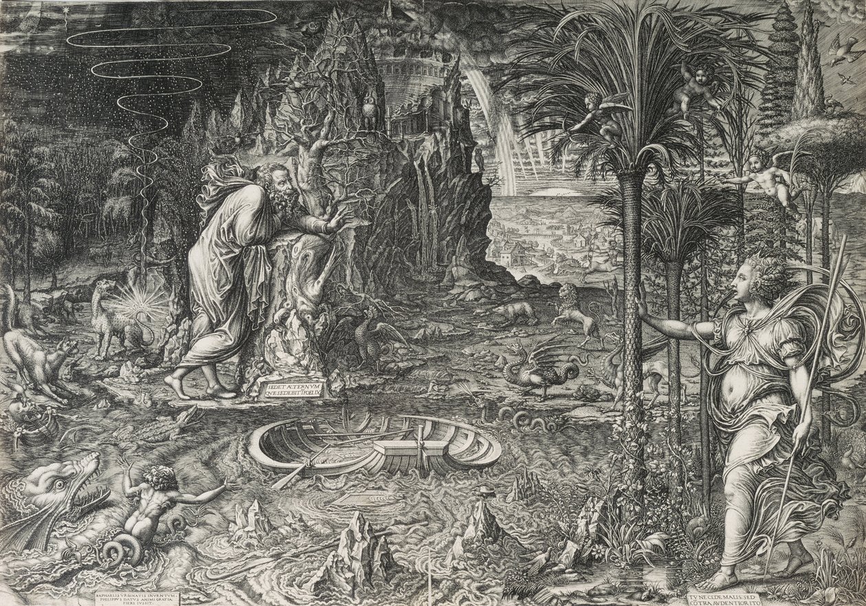 De allegorie van het leven De droom van Raphael, 1561 door Giorgio Ghisi