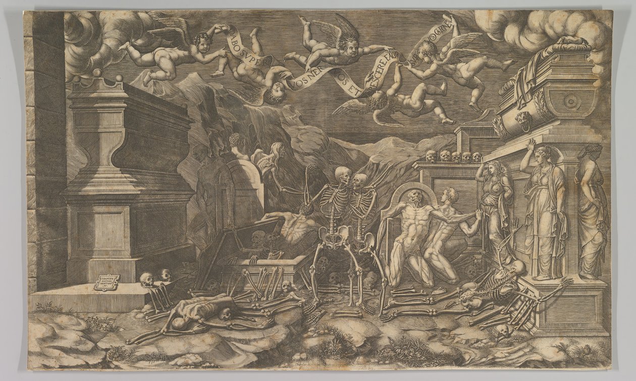 Het visioen van Ezechiël, 1554 heruitgegeven 1595 door Giorgio Ghisi