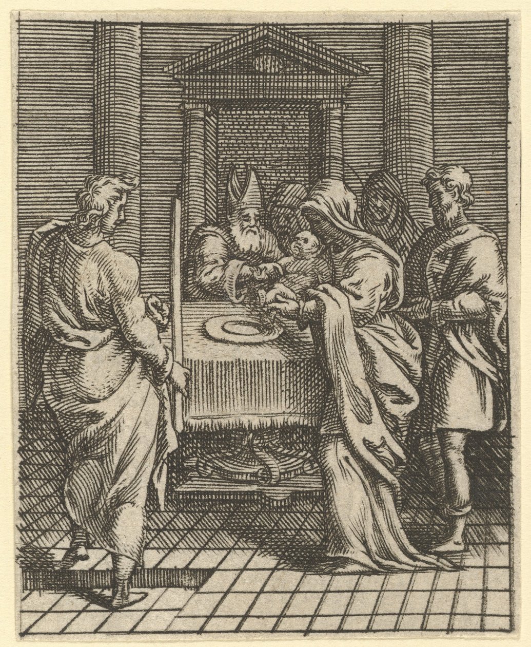 Maagd van Smarten: De Presentatie in de Tempel door Giorgio Ghisi