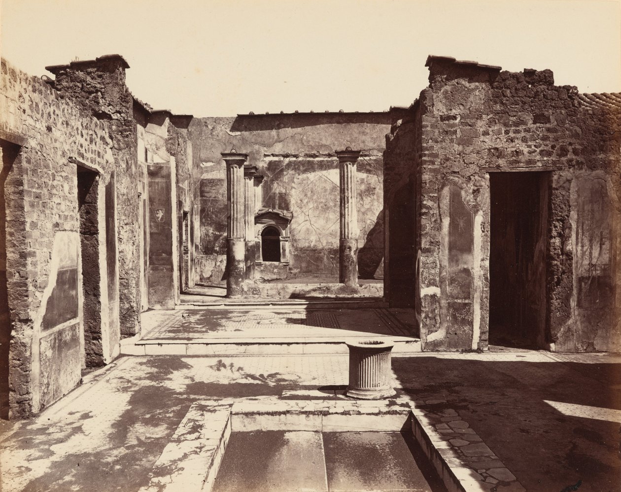 Casa del Poeta Tragico, Pompei (Huis van de tragische dichter, Pompeii),c. 1870 (foto) door Giorgio Sommer