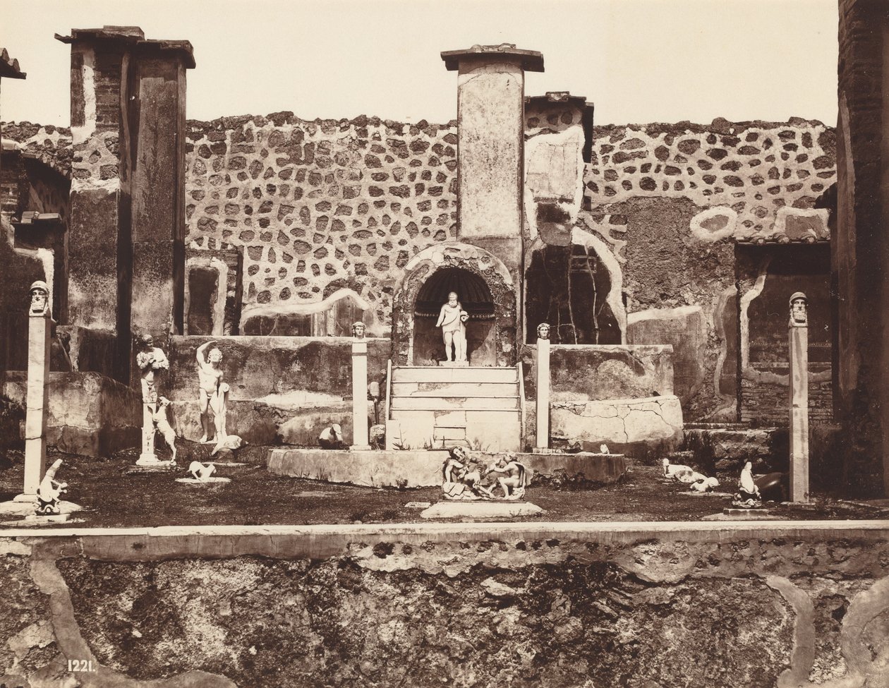 Huis van Marcus Lucretius, Pompeii, ca 1870 (foto) door Giorgio Sommer