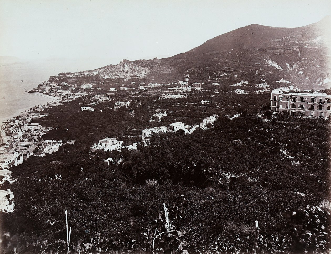 Panoramisch uitzicht op Casamicciola, nabij Napels door Giorgio Sommer