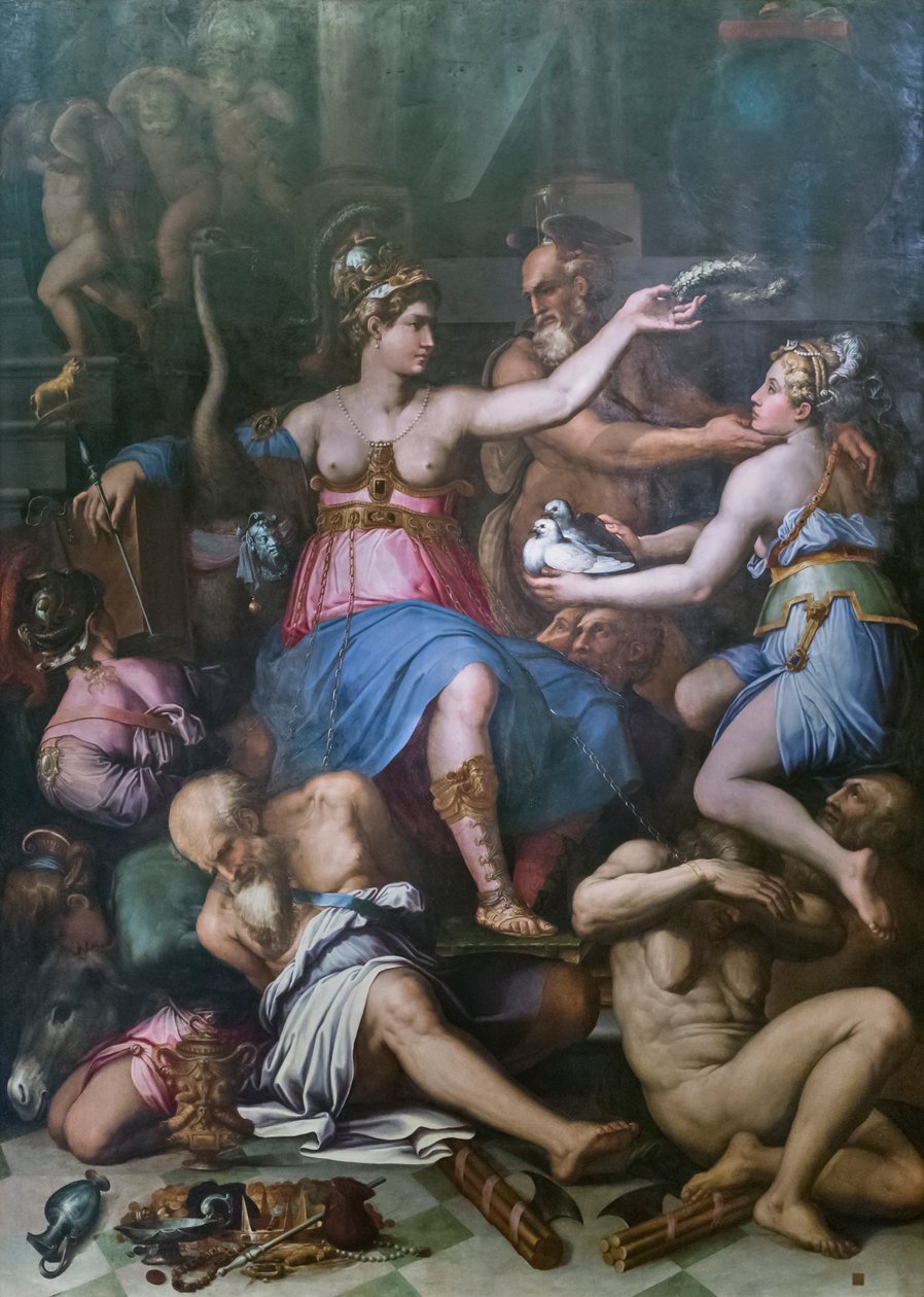 Allegorie van de Gerechtigheid, de Waarheid en de Ondeugden door Giorgio Vasari