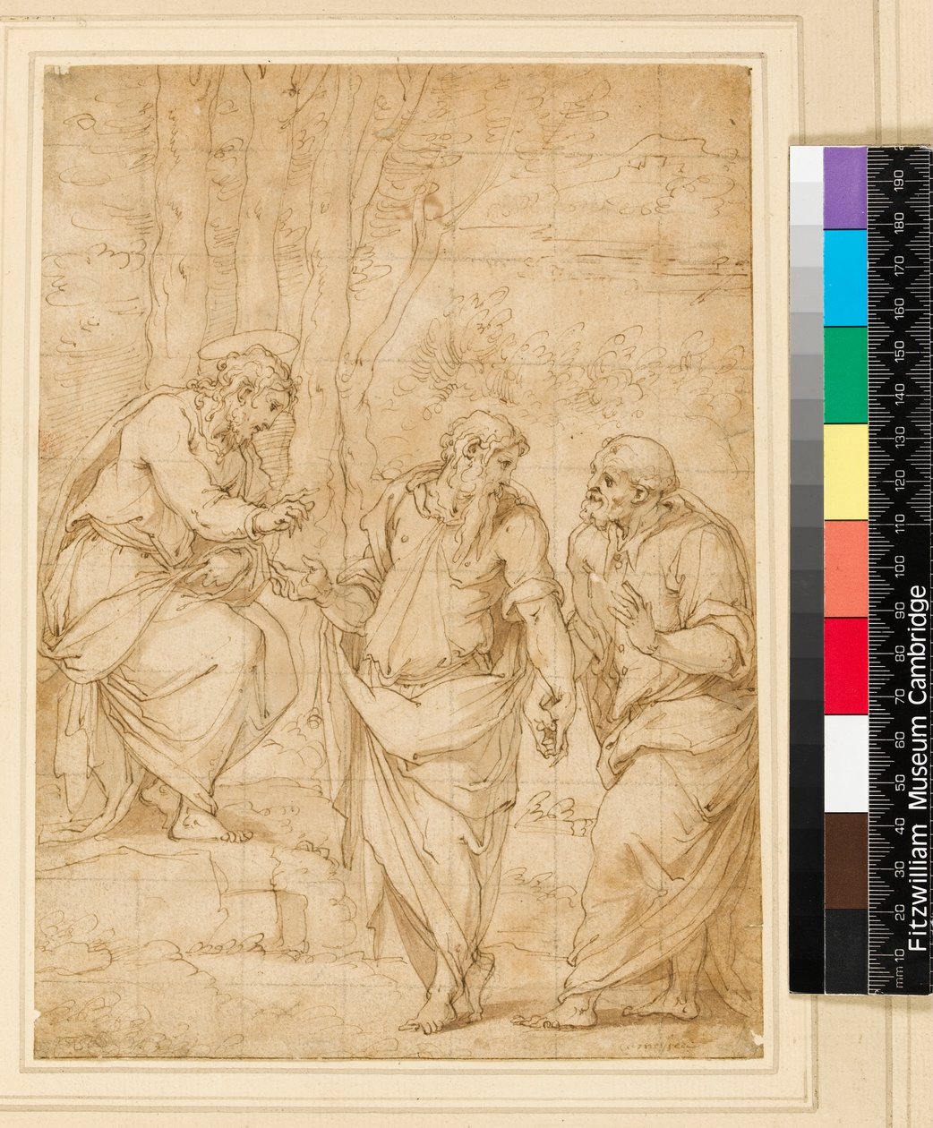 Christus benoemt Petrus tot zijn opvolger, 1500-1599 door Giorgio Vasari