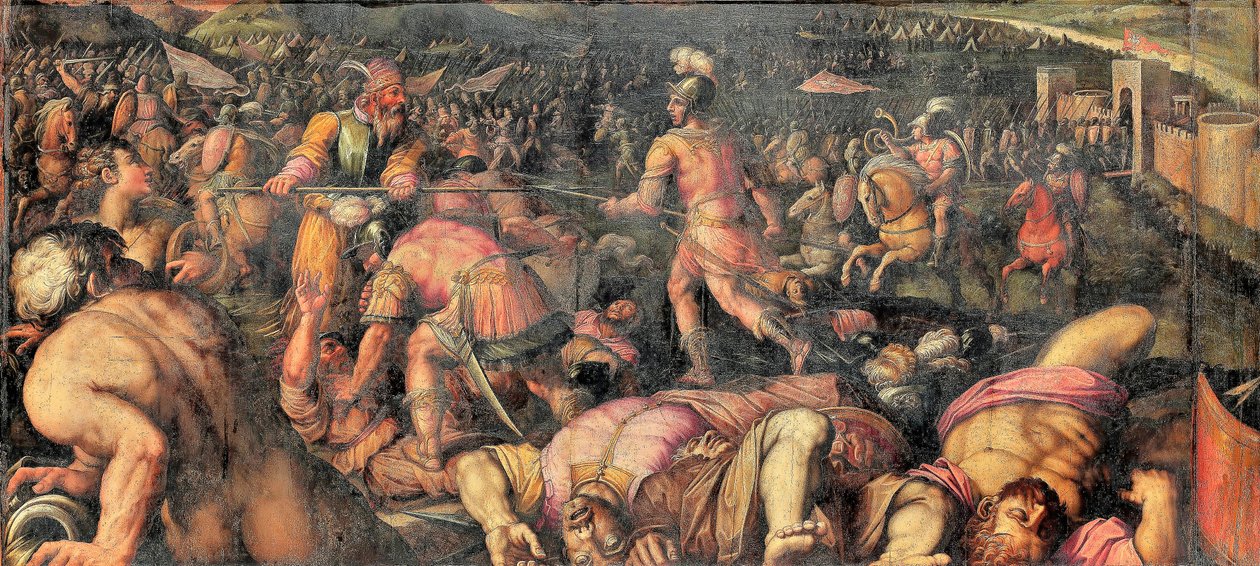 Nederlaag van Radagaisus bij Fiesole door Giorgio Vasari
