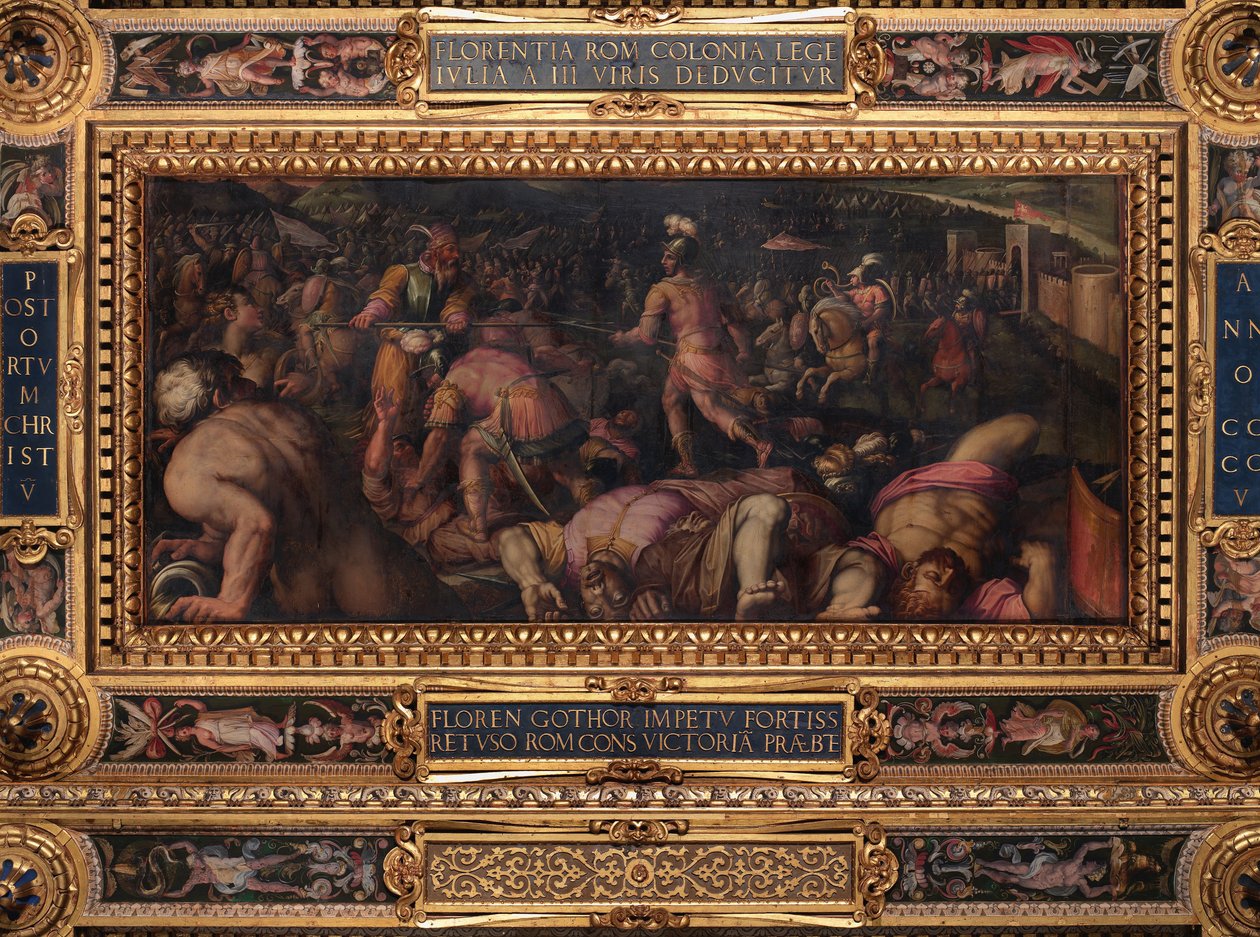 Nederlaag van Radagasio onder Fiesole door Giorgio Vasari