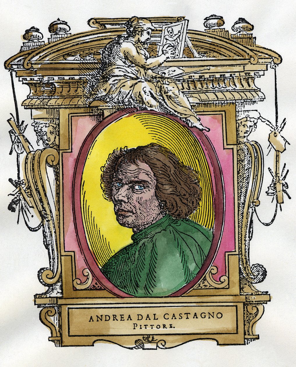 Portret van de schilder Andrea Del Castagno door Giorgio Vasari