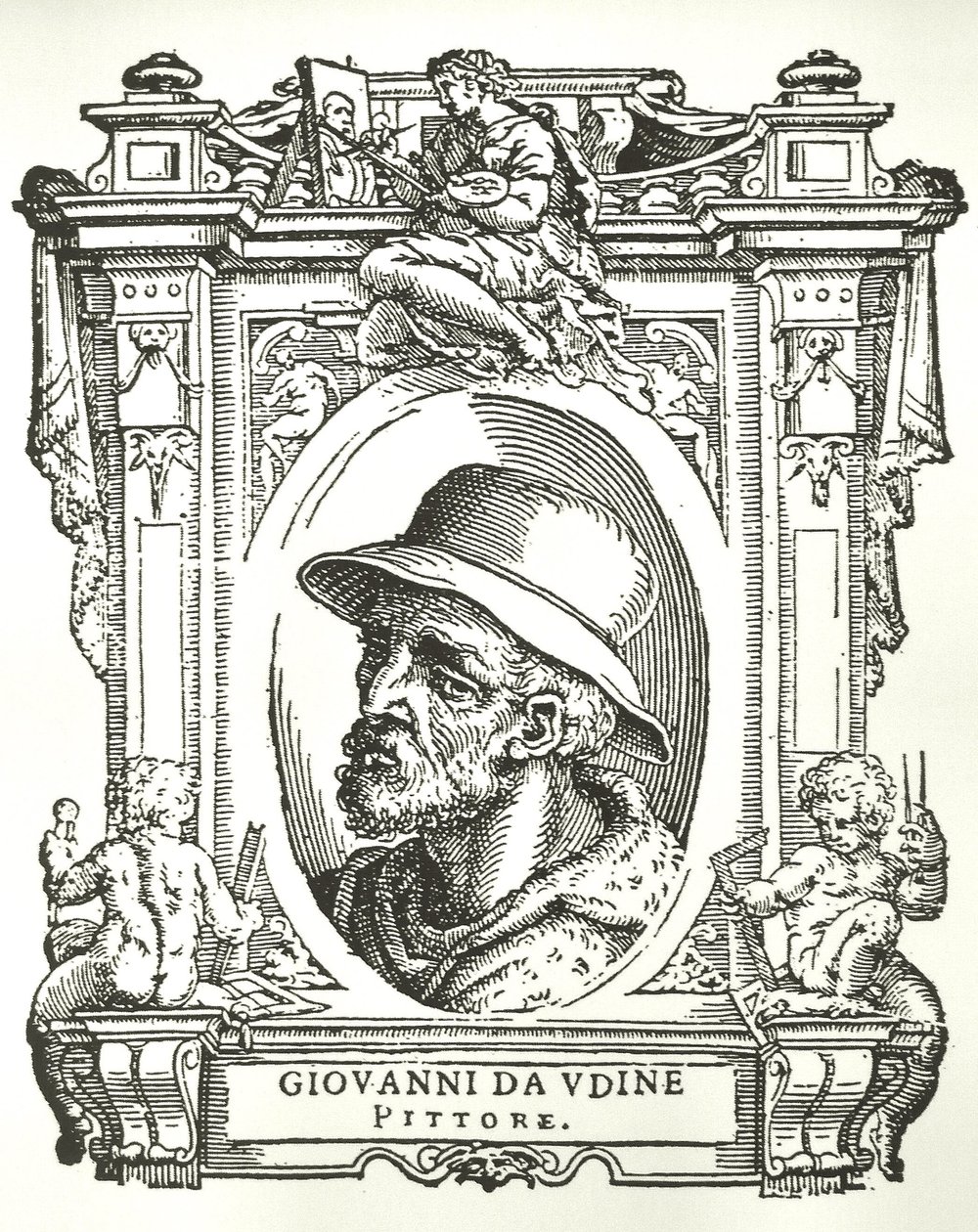 Portret van Giovanni da Udine door Giorgio Vasari