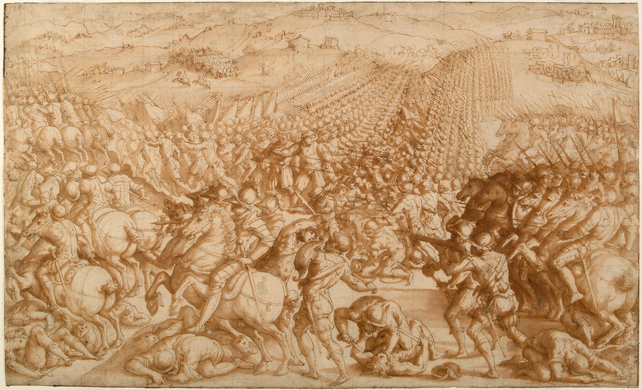 De Slag bij Marciano, 1570s door Giorgio Vasari