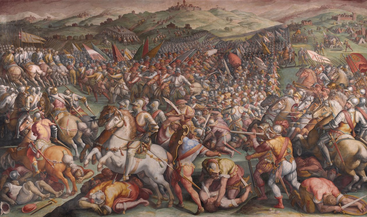 De Slag bij Marciano in Val di Chiana, 1570-1571 door Giorgio Vasari