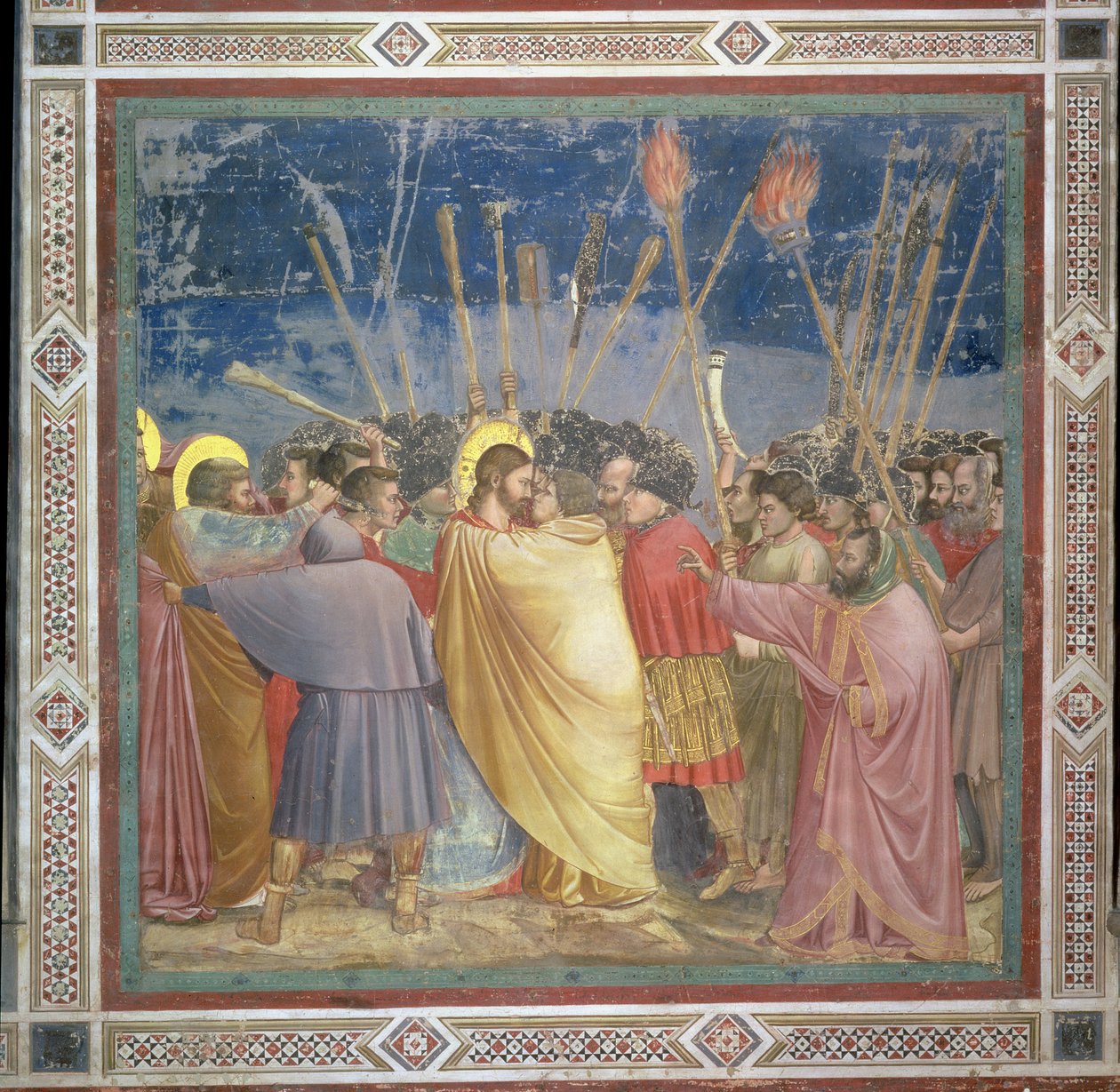 Het verraad van Christus, ca. 1305 door Giotto di Bondone