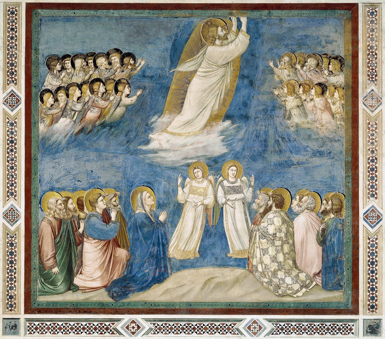 Hemelvaart van Christus, (detail) uit Leven en Passie van Christus, door Giotto door Giotto (c.1266 1337)