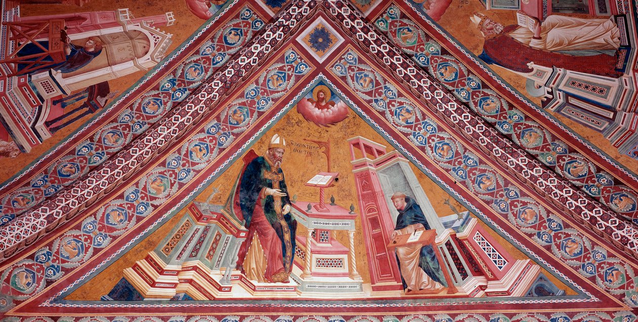 De Kerkleraren: Sint Augustinus van Hippo door Giotto (c.1266 1337)