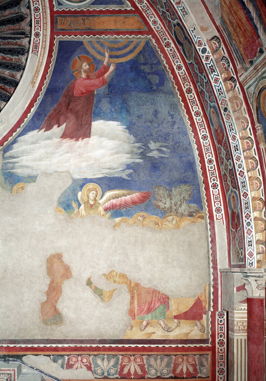 Geschiedenis van het Nieuwe Testament: De Hemelvaart van Christus - Fresco door Giotto (c.1266 1337)