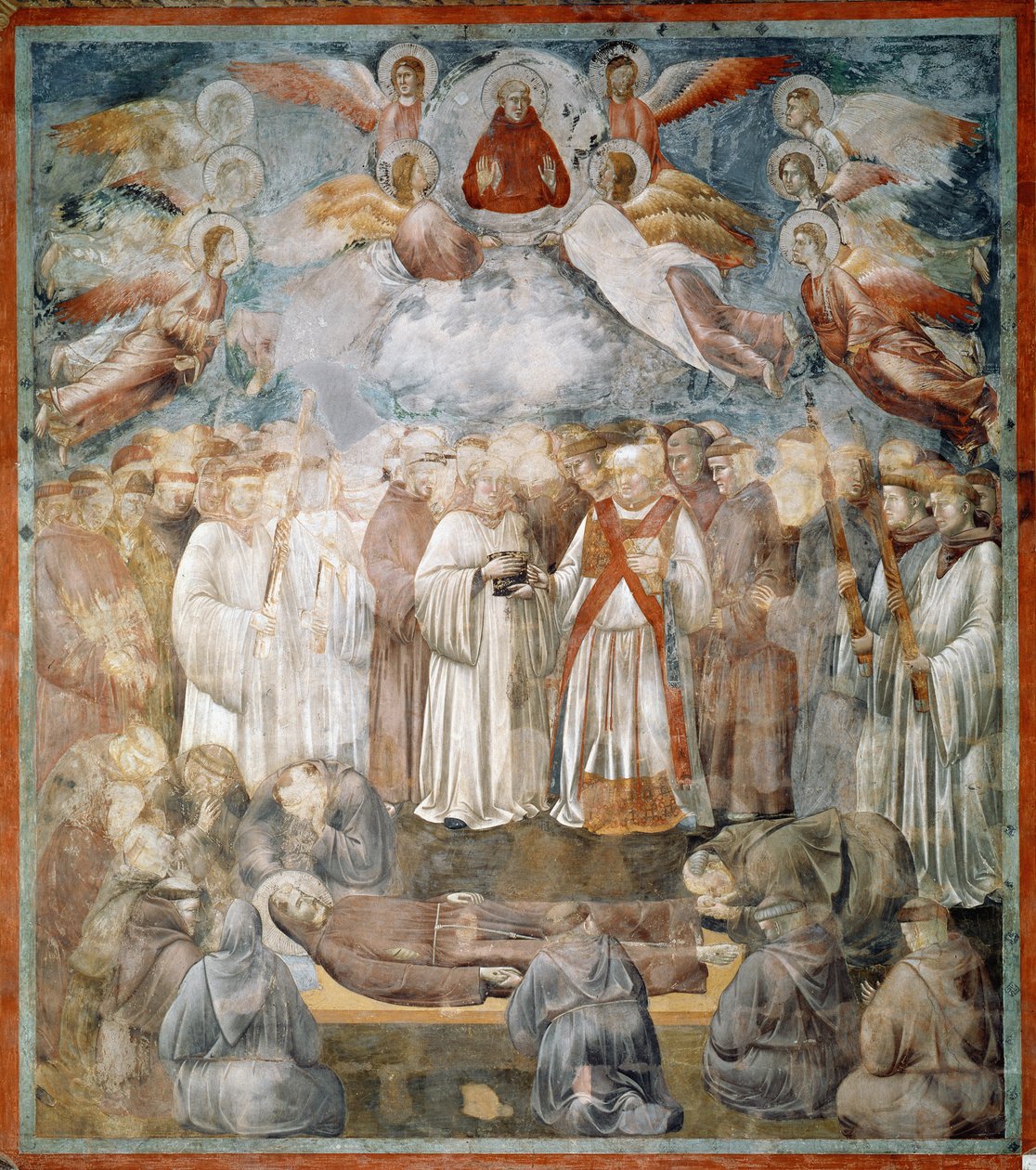 De begrafenis van Sint Franciscus van Assisi en de verificatie van stigmata door Giotto (c.1266 1337)