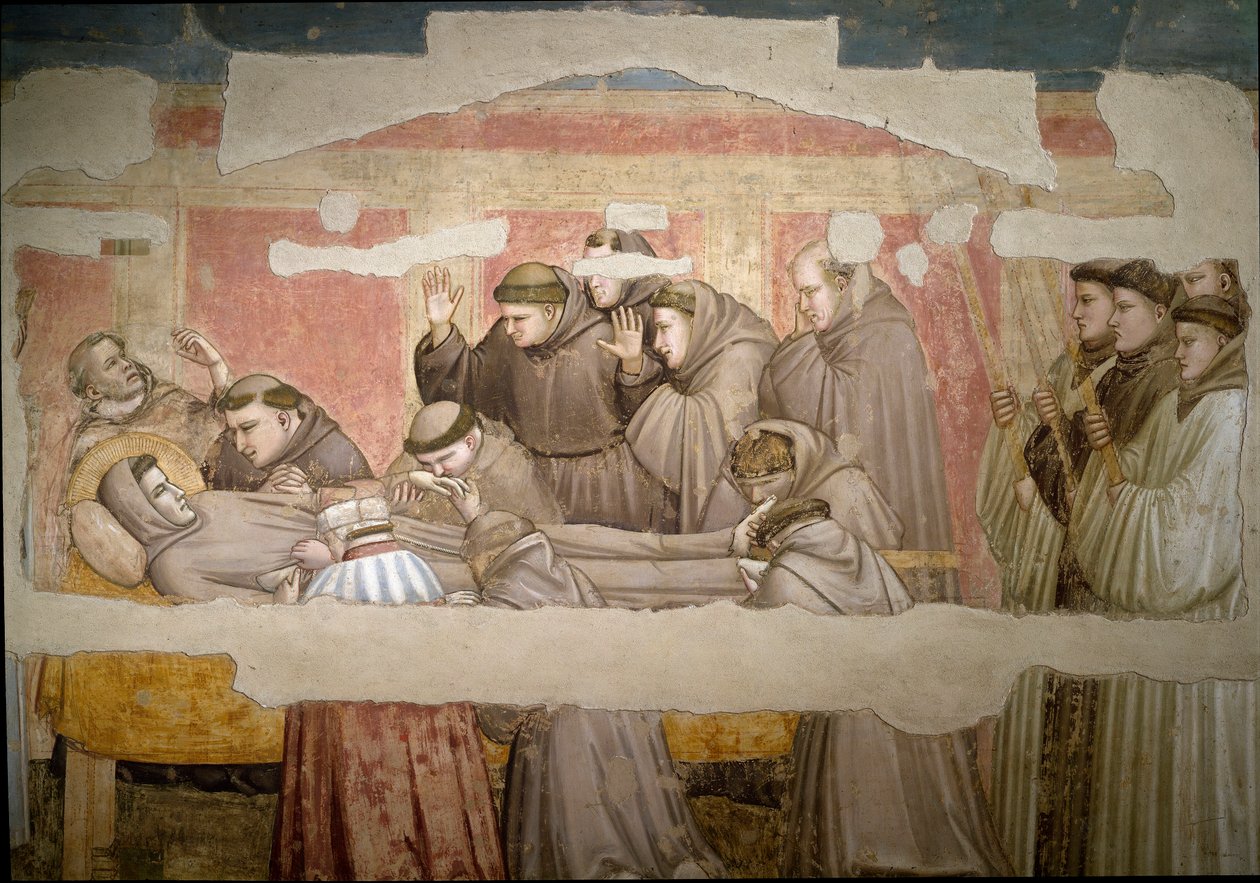 De begrafenis van Sint Franciscus van Assisi, detail. Stigma verificatie door Giotto (c.1266 1337)