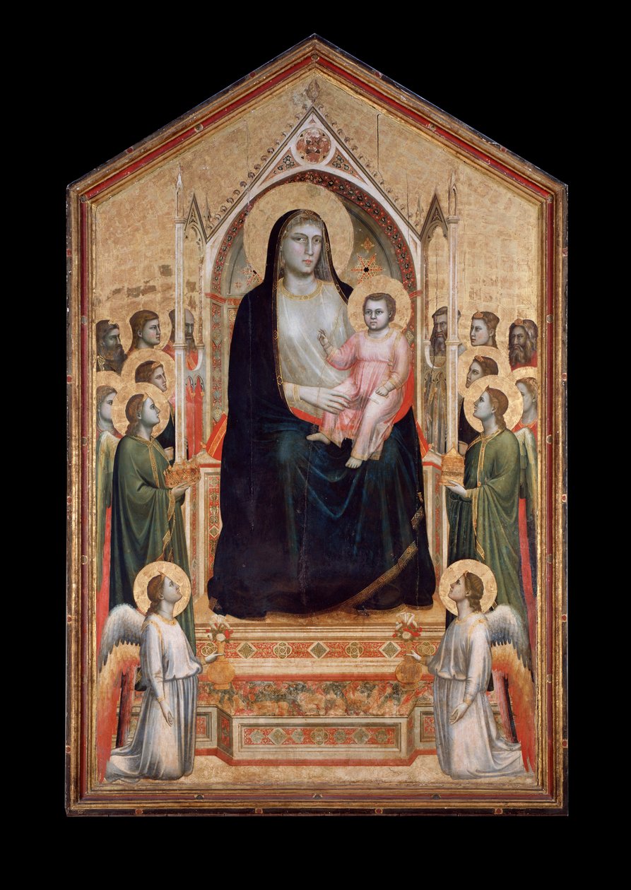 Maagd in majesteit, omringd door heiligen door Giotto (c.1266-1337)