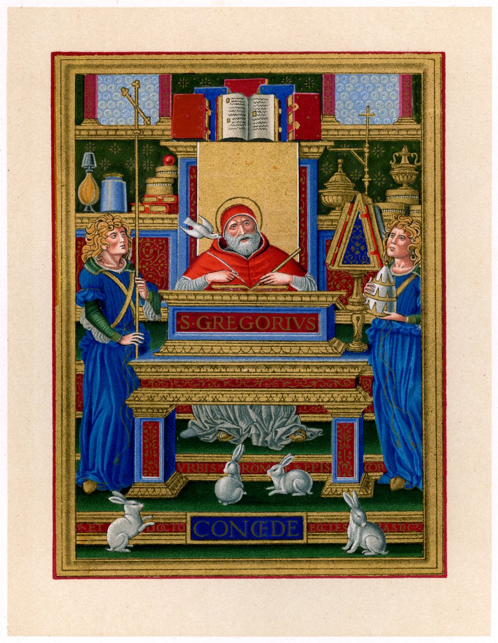 St. Gregorius de Grote ontvangt inspiratie van de Heilige Geest, ca. 1490 door Giovan Pietro Birago
