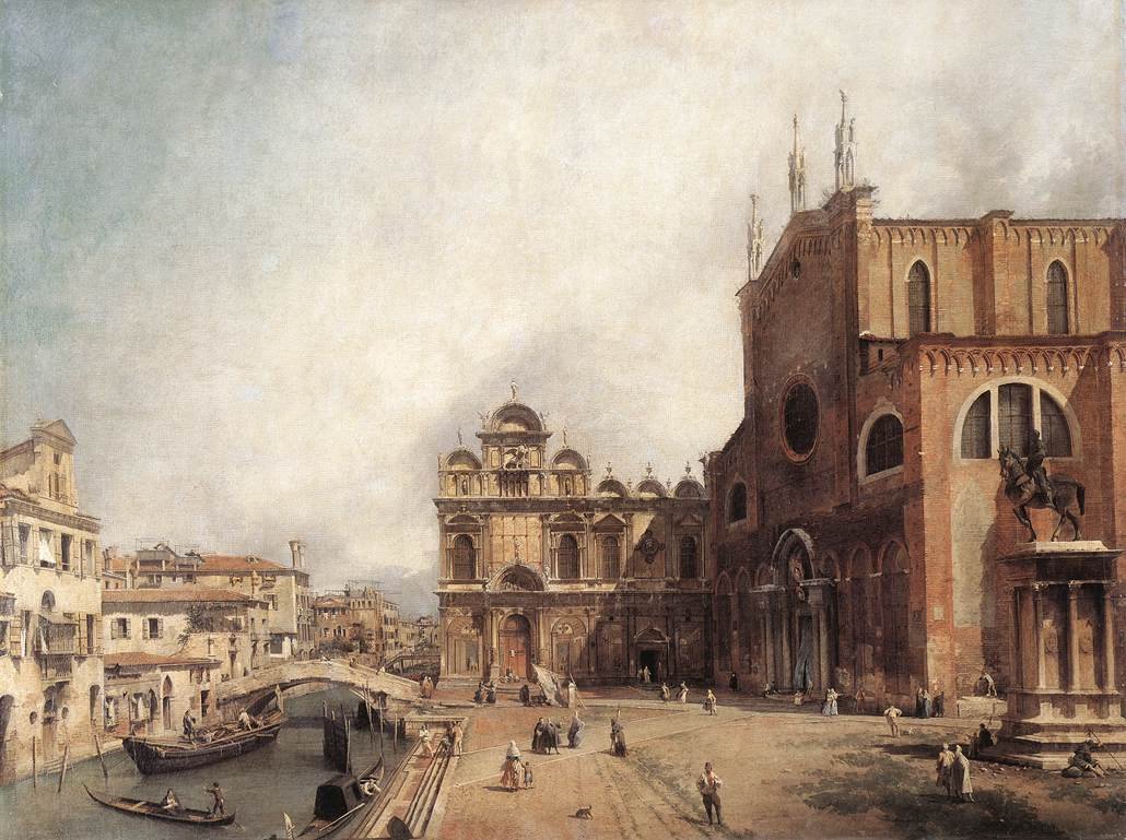 Santi Giovanni e Paolo en de Scuola di San Marco door Giovanni Antonio Canal