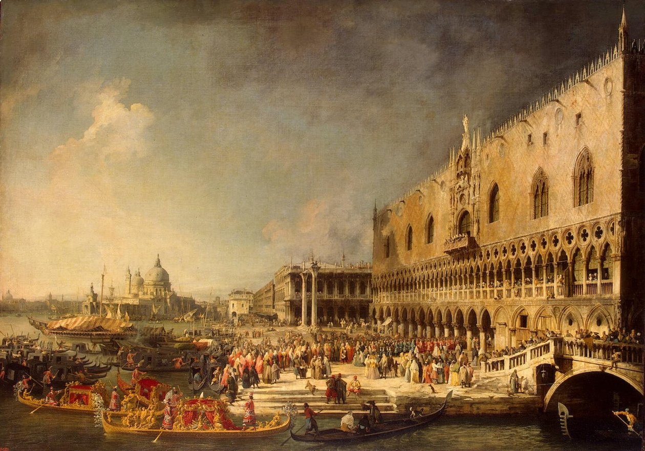 De ontvangst van de Franse ambassadeur (Hermitage) door Giovanni Antonio Canal