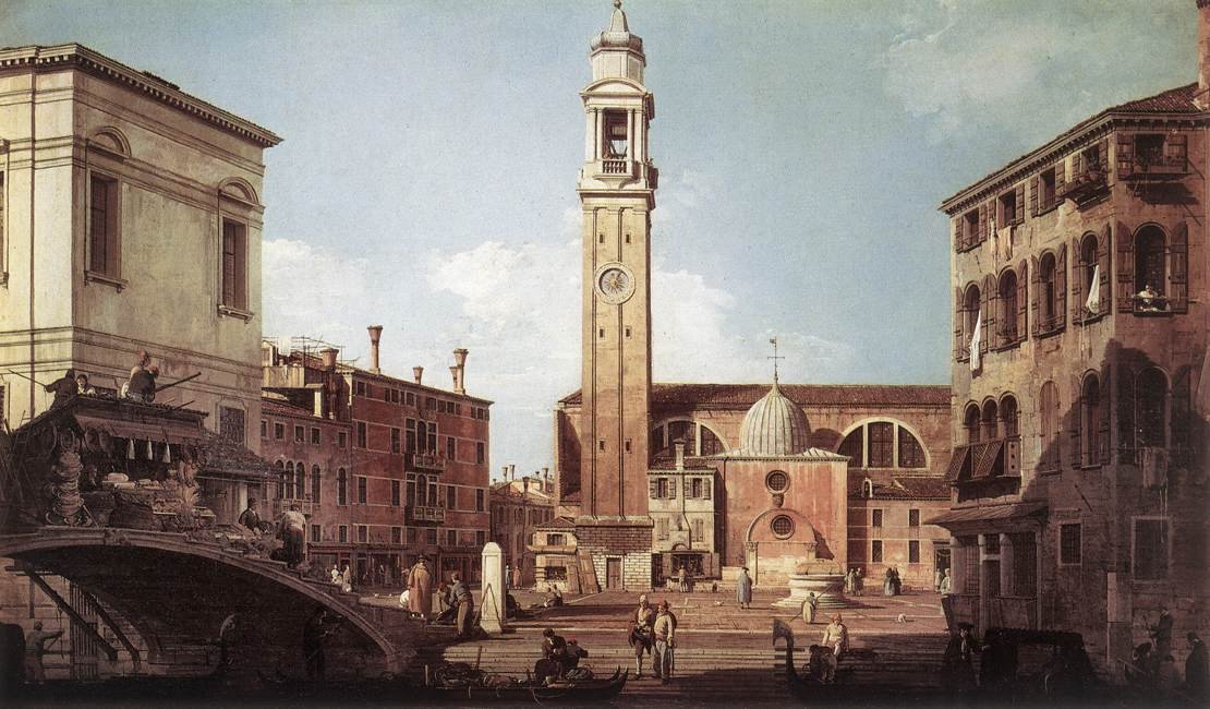 Zicht op Campo Santi Apostoli door Giovanni Antonio Canal