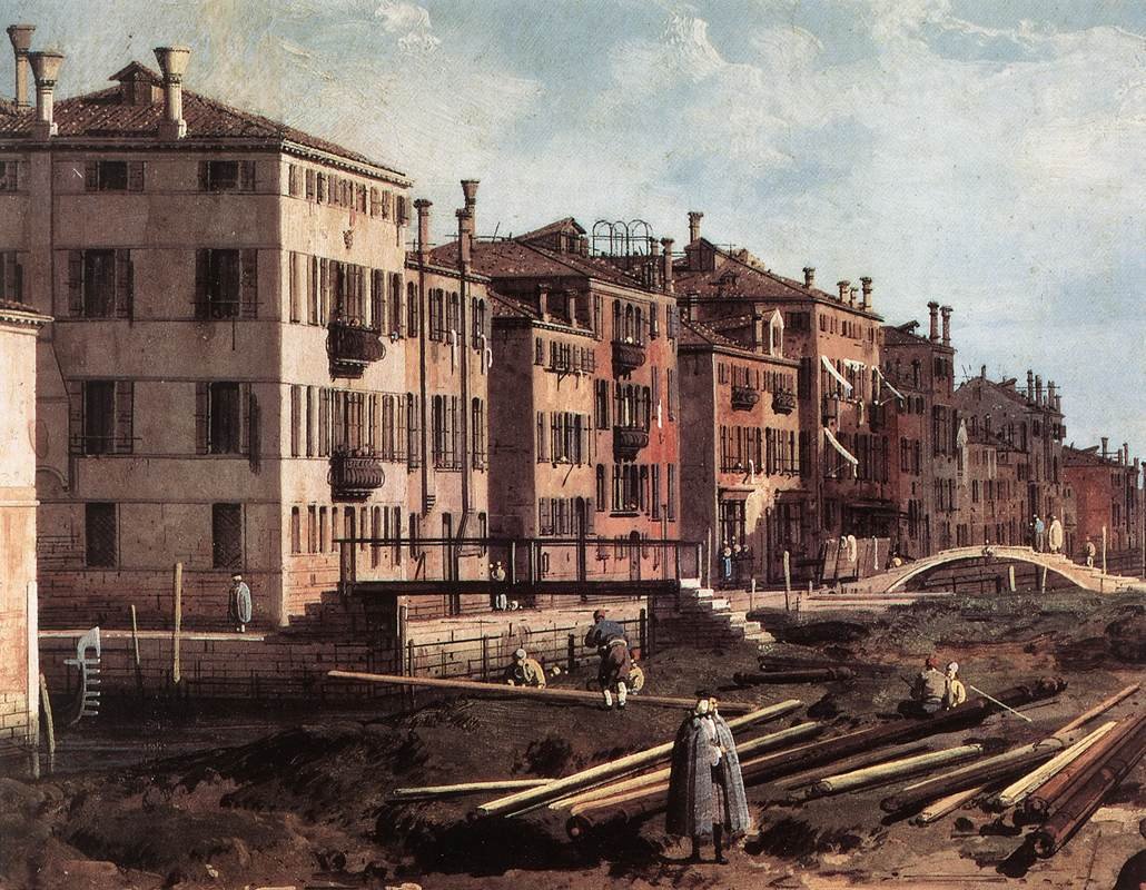 Zicht op San Giuseppe di Castello door Giovanni Antonio Canal