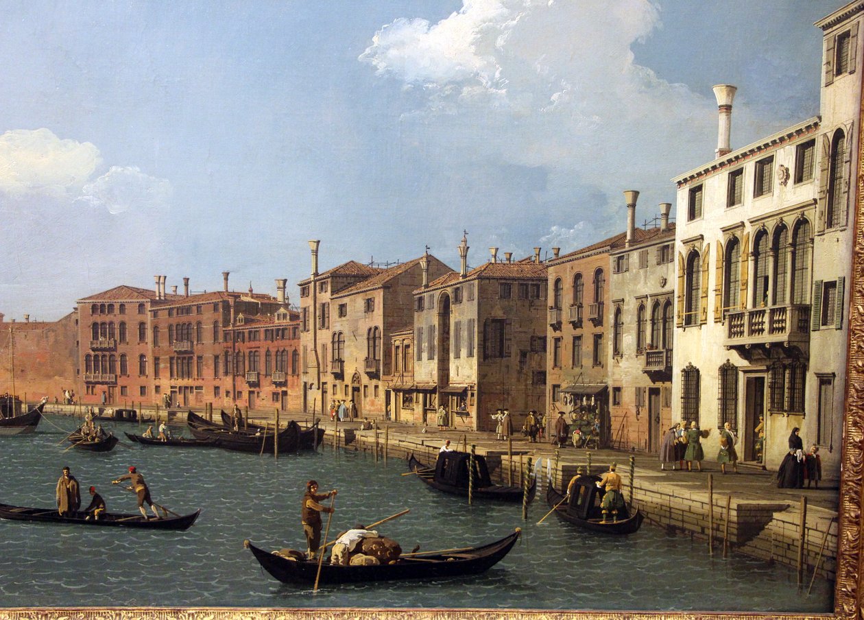Uitzicht op het kanaal van Santa Chiara in Venetië door Giovanni Antonio Canal