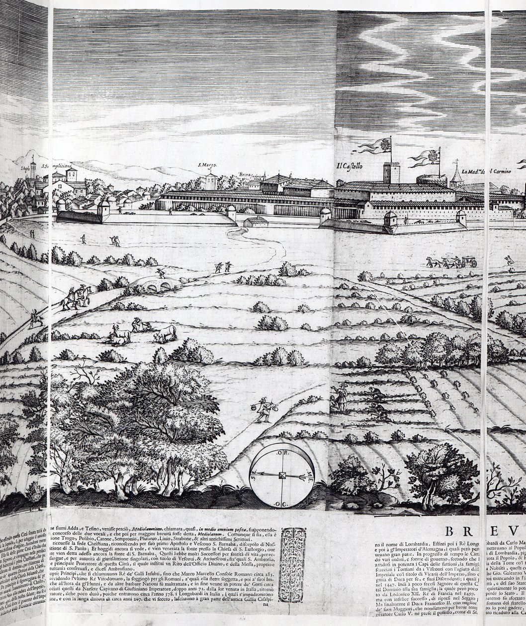 Een Sectie van een Kaart van Milaan, 1640 door Giovanni Battista Bonacina