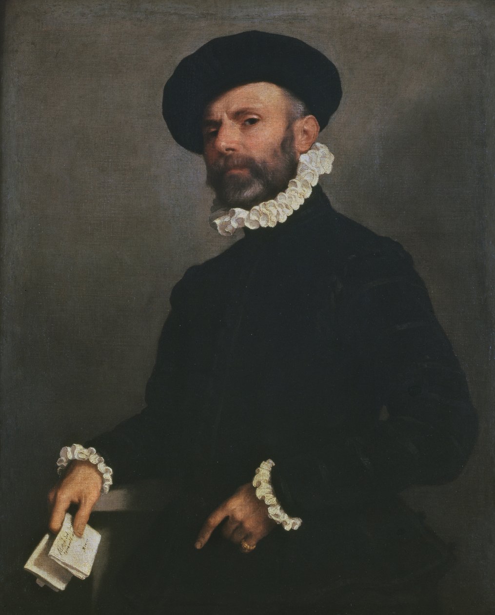 Portret van een man met een brief, ca. 1570-75 door Giovanni Battista Moroni