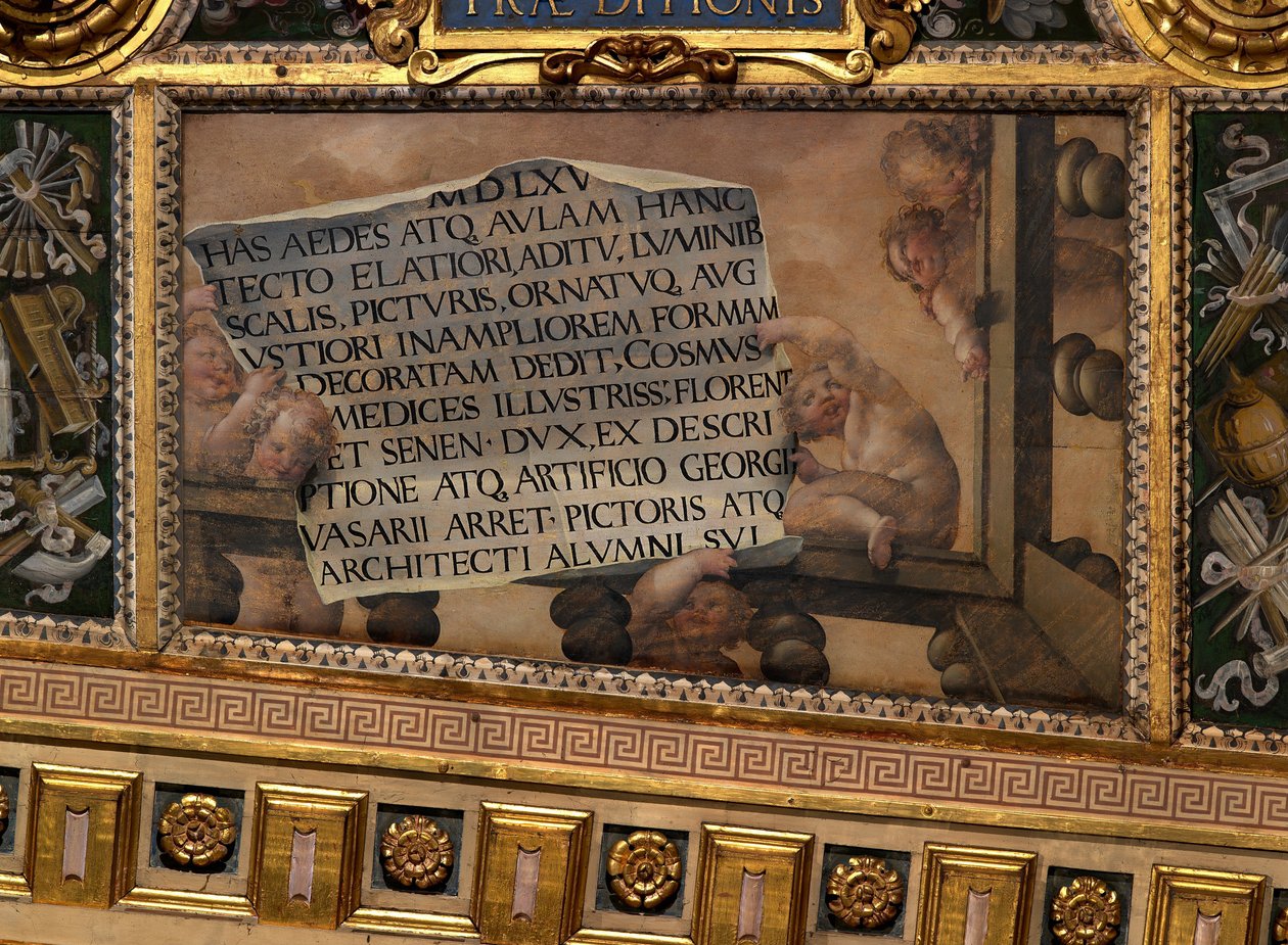 Putti met rol en schrijven door Giovanni Battista Naldini