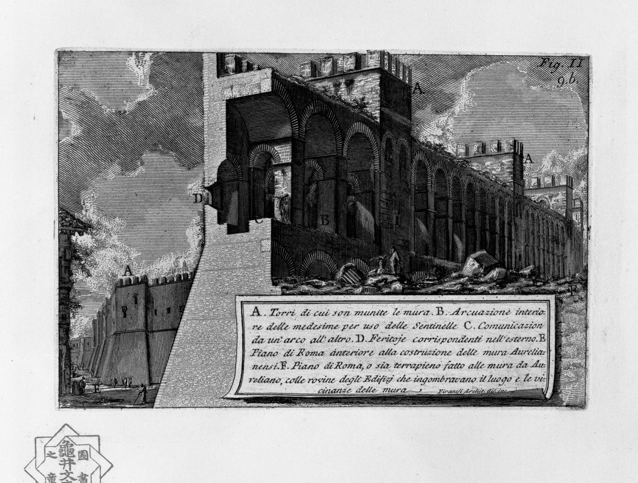 Aurelianusmuren door Giovanni Battista Piranesi