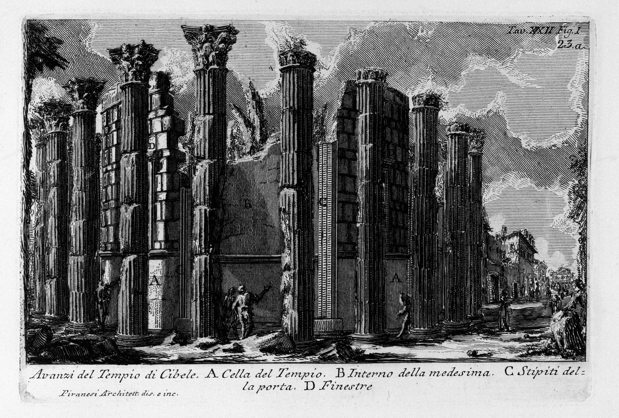 Avanzi del Tempio di Cibele door Giovanni-Battista Piranesi