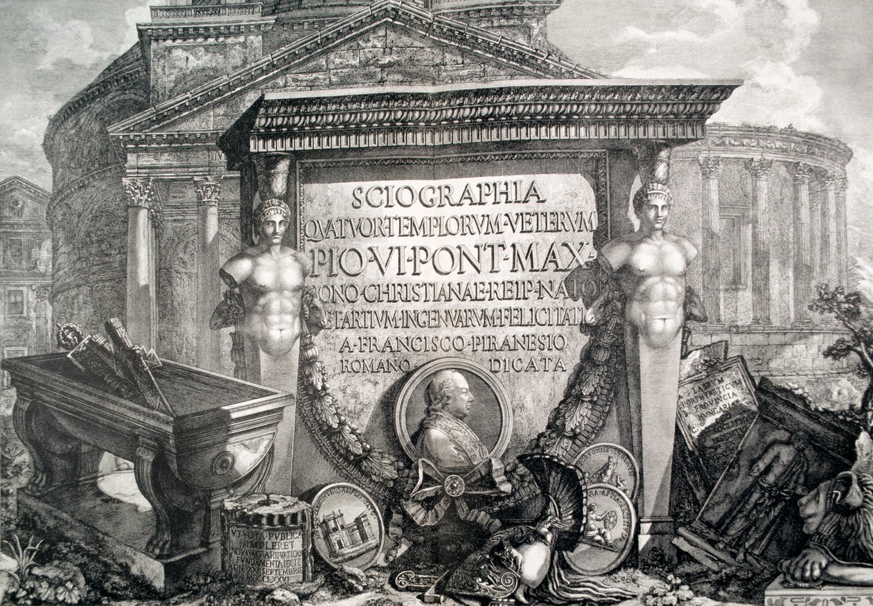 Capriccio van architectonische ruïnes en antiquiteiten, illustratie voor hoofdstuk 