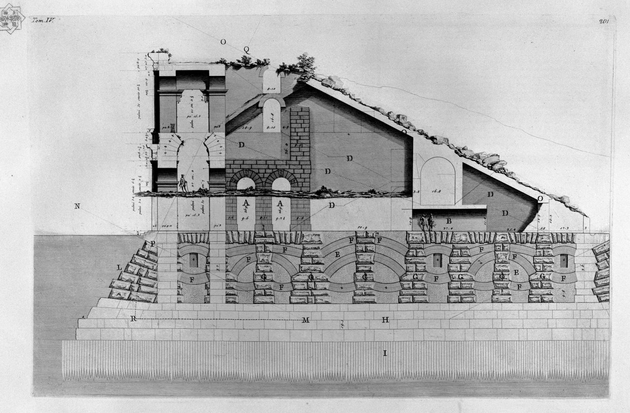 Theater van Marcellus door Giovanni Battista Piranesi
