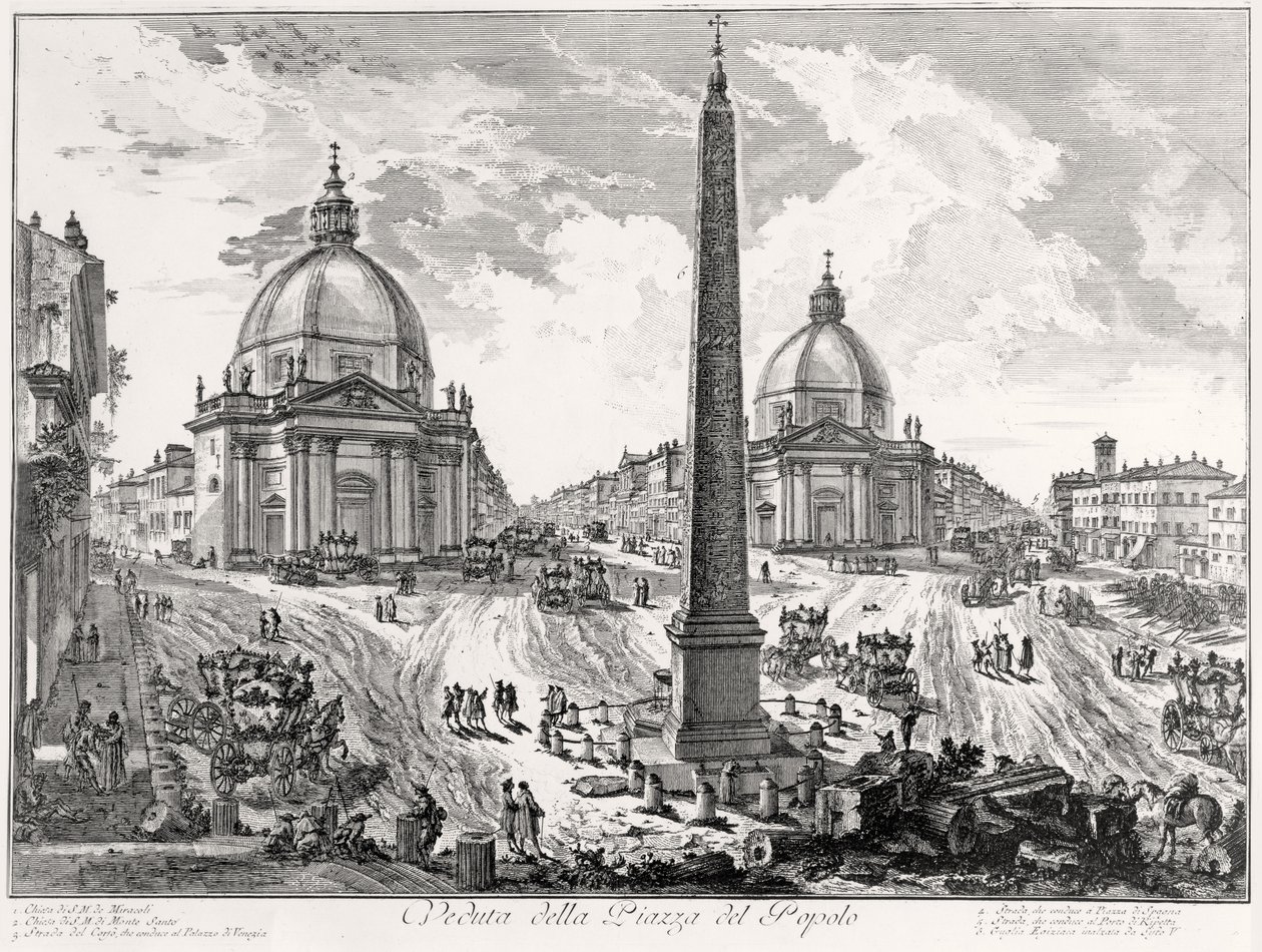 Veduta della Piazza del Popolo, ca. 1750 door Giovanni Battista Piranesi