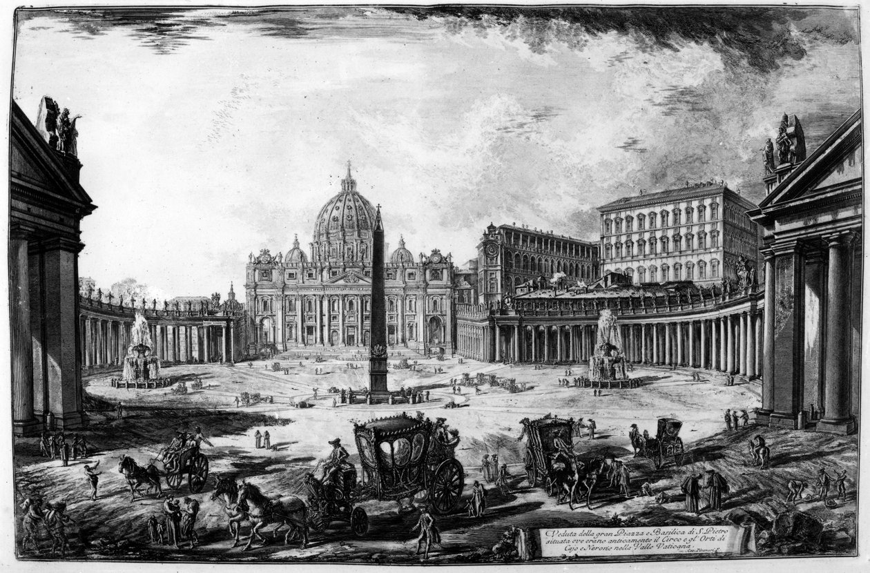 Uitzicht op de Sint-Pietersbasiliek en het Piazza, uit de serie 