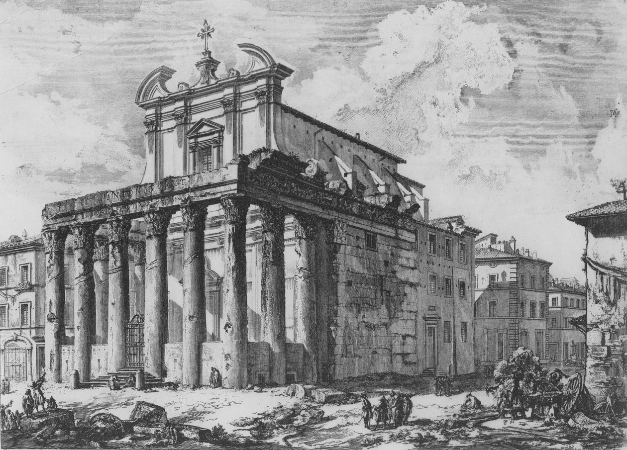 Uitzicht op de Tempel van Antoninus en Faustina, uit de serie 
