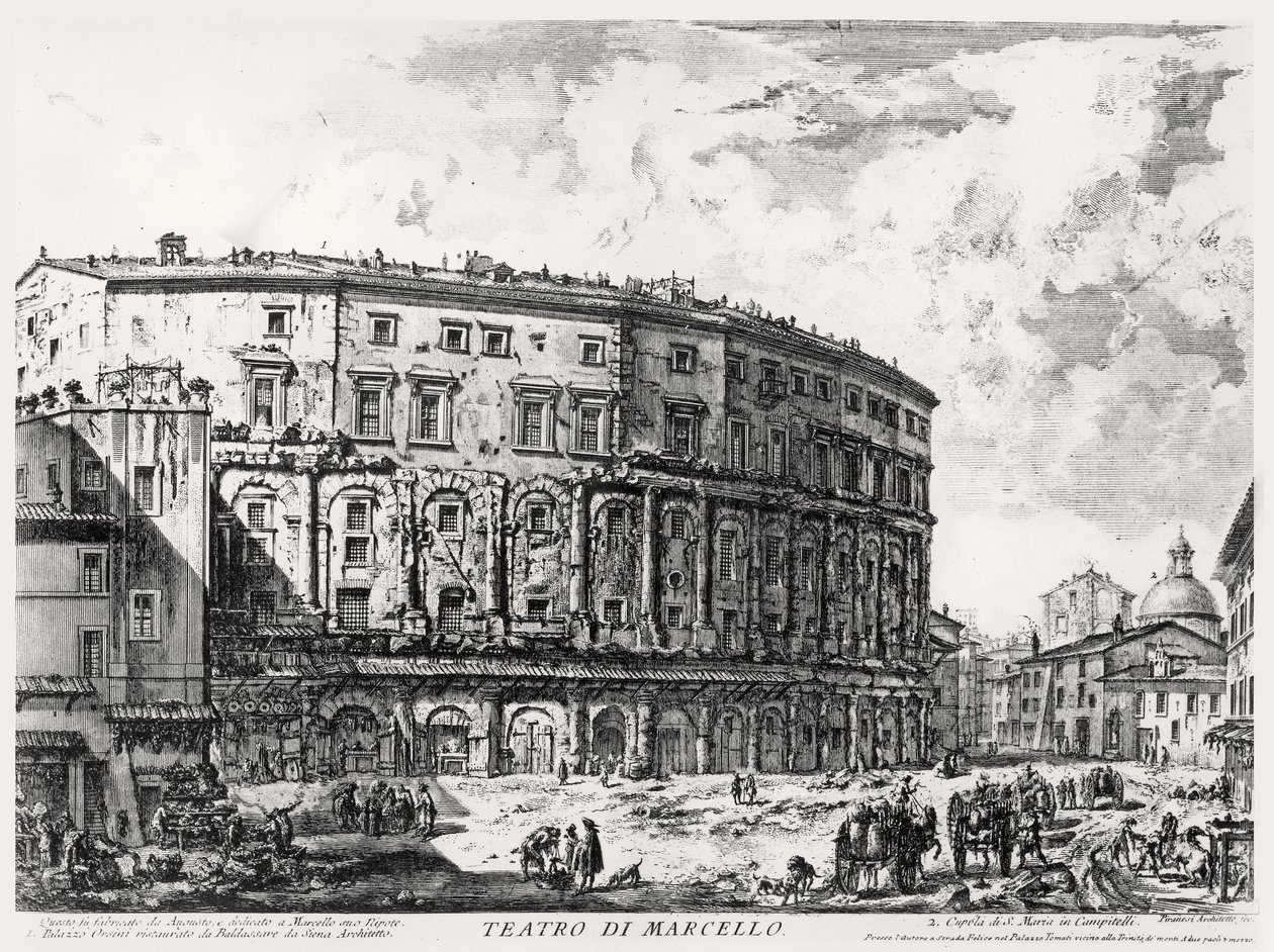 Uitzicht op het Theater van Marcellus, uit de 