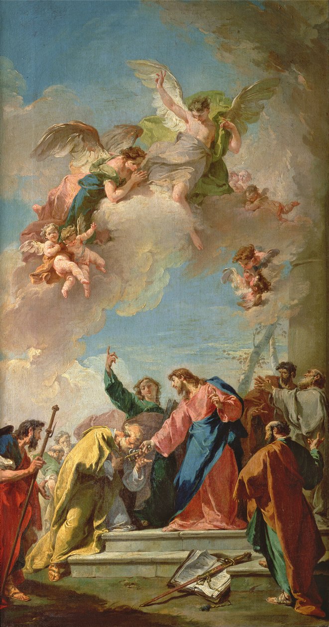 De overhandiging van de sleutels aan St. Peter door Giovanni Battista Pittoni