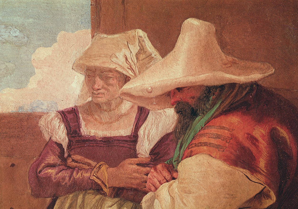 Detail van de herders uit Angelica en Medoro met de Herders, 1757 door Giovanni Battista Tiepolo