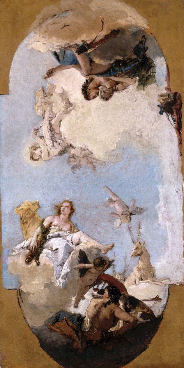 Diana, Apollo en nimfen door Giovanni Battista Tiepolo
