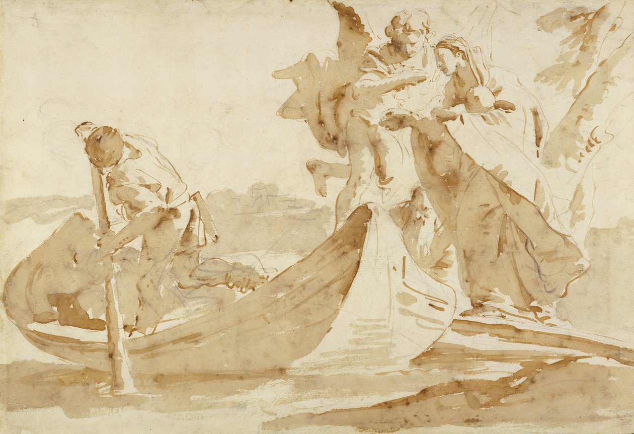 Vlucht naar Egypte, 1725-35 door Giovanni Battista Tiepolo