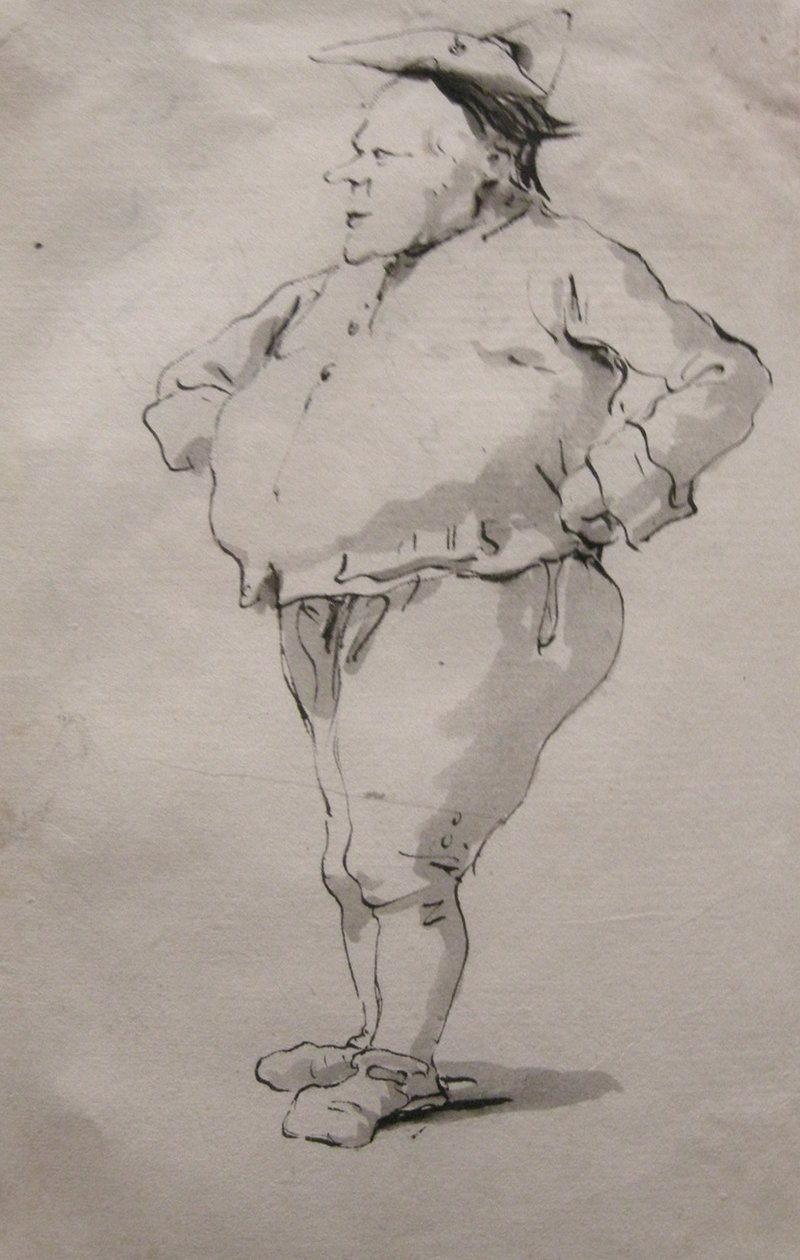 Karikatuur van een mens door Giovanni Battista Tiepolo