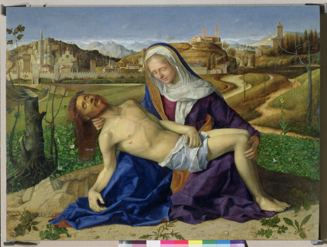 De Pieta (na restauratie) door Giovanni Bellini