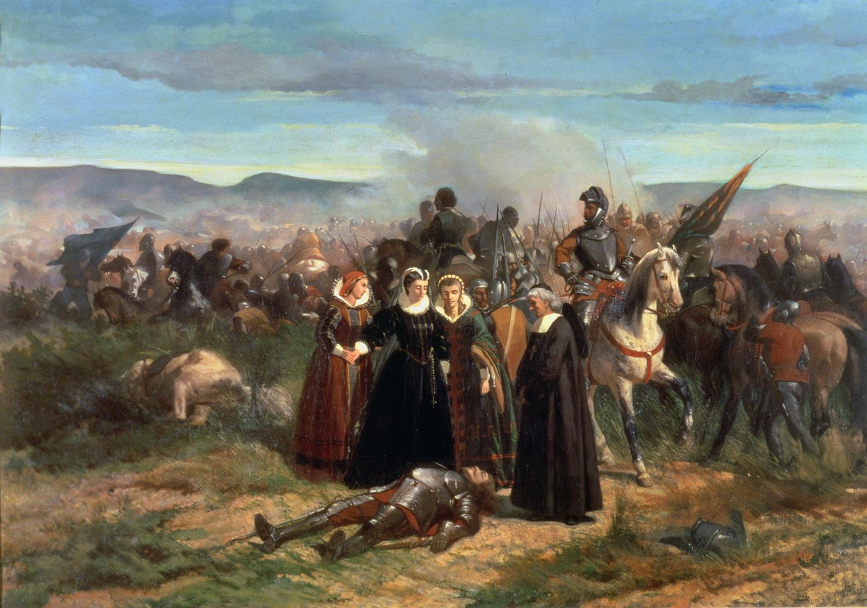 Mary Stuart bij de Slag om Langside, mei 1568 door Giovanni Fattori