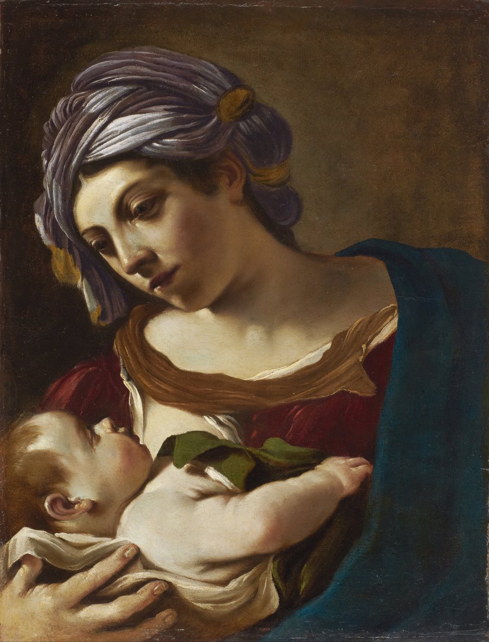 Madonna en kind door Giovanni Francesco Barbieri